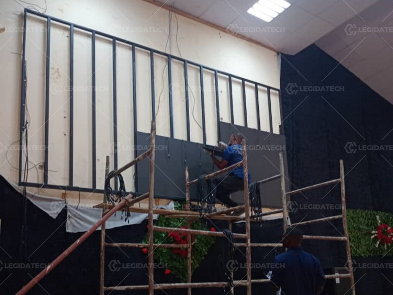 Indoor video wall setup