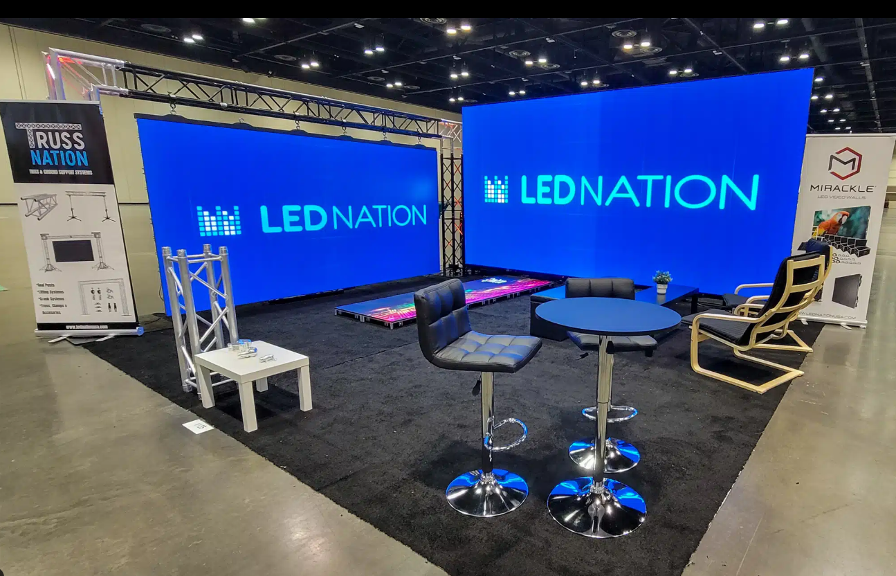 LED Video Wall Booth at a Trade Show
