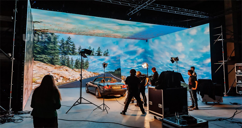 camera viewpoint showing LED video wall for streaming.