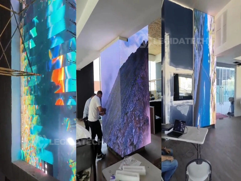 Creative-LED-Column-Screen-Project-in-Mexico