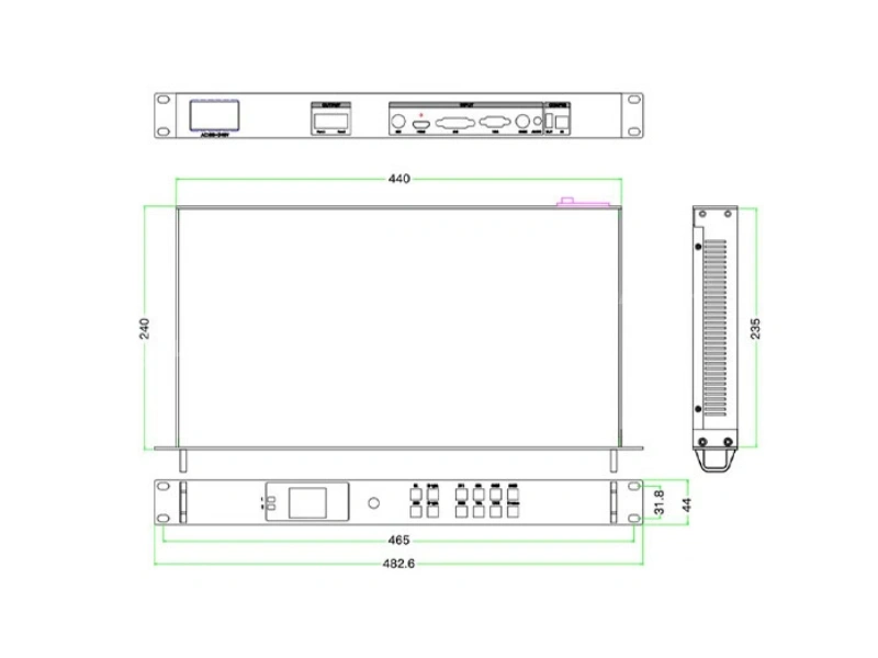 LED screen control rack with Colorlight X2 controller for rental stage events