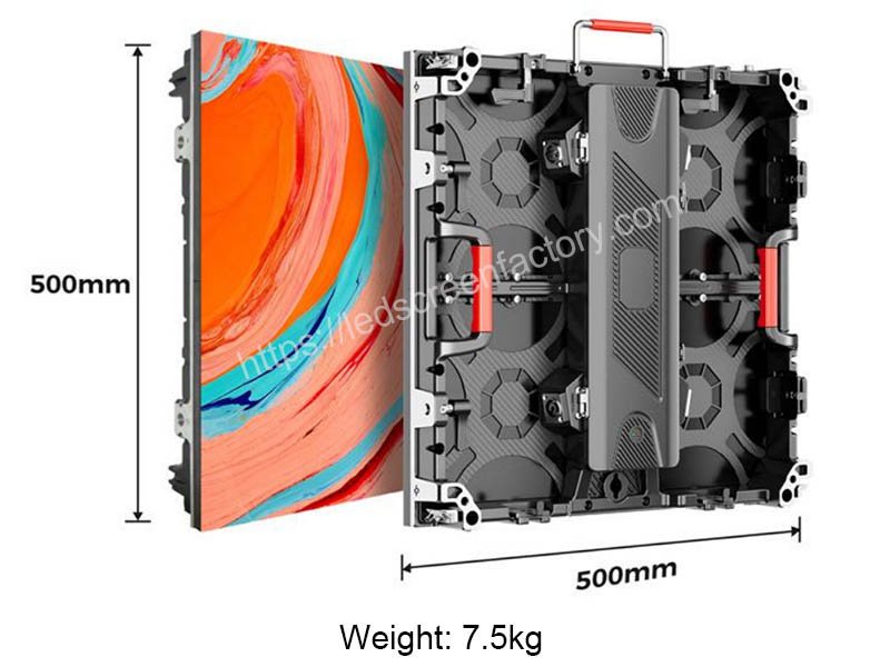 The weight of 500500mm outdoor LED screen cabinet
