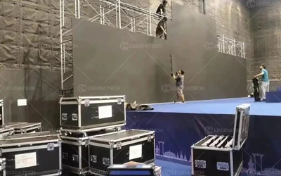 NovaStar VX600 controller in touring rental flight case rack for professional LED events