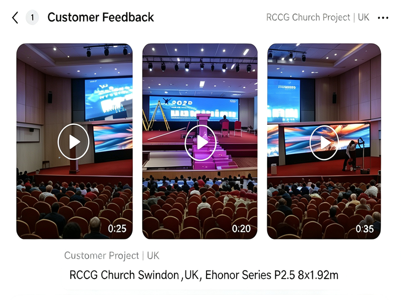 indoor led screen in UK -clients feedback