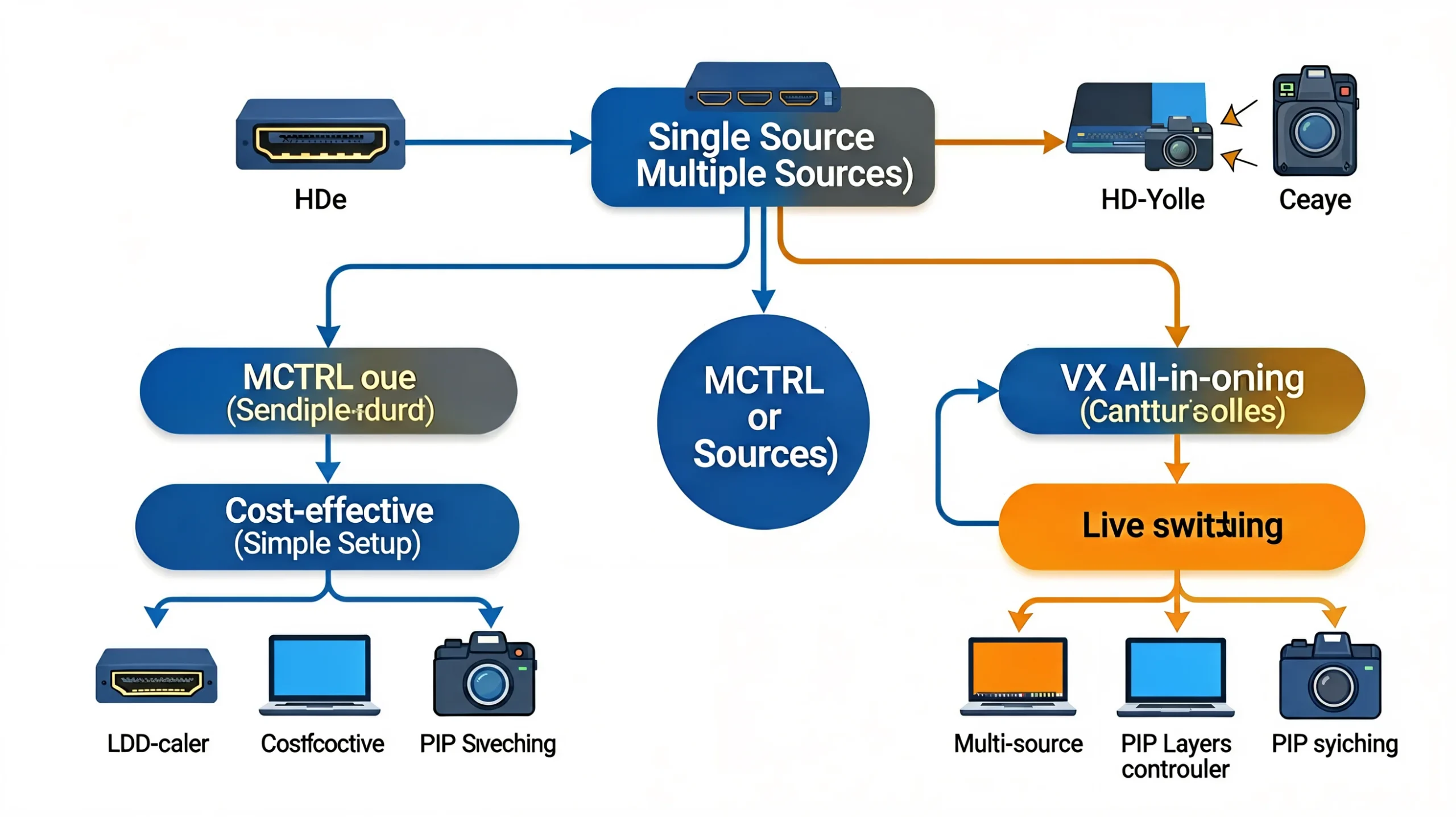 LED controller selection decision flowchart: VX all-in-one vs MCTRL pure sending card decision tree for choosing the right NovaStar LED display controller