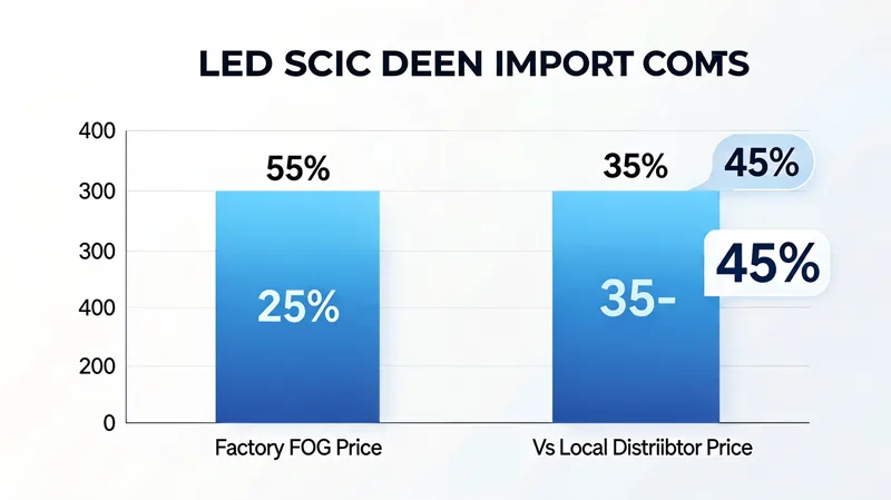 LED screen import cost comparison chart factory direct vs local distributor savings