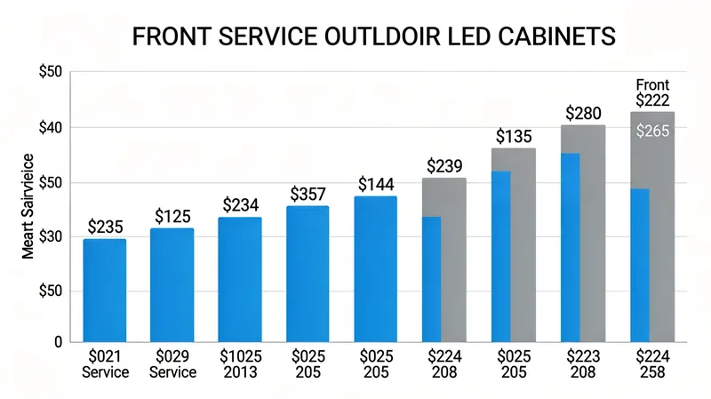 10-year maintenance cost comparison chart front service vs rear service outdoor LED cabinets