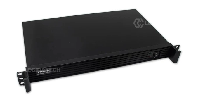 NovaStar MCTRL600 LED sending card angled front view on white background studio product shot