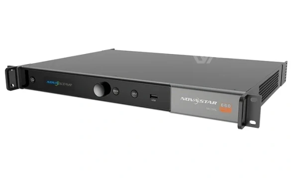 Novastar MCTRL660 PRO LED controller connector port layout showing complete video input and network output connection interface