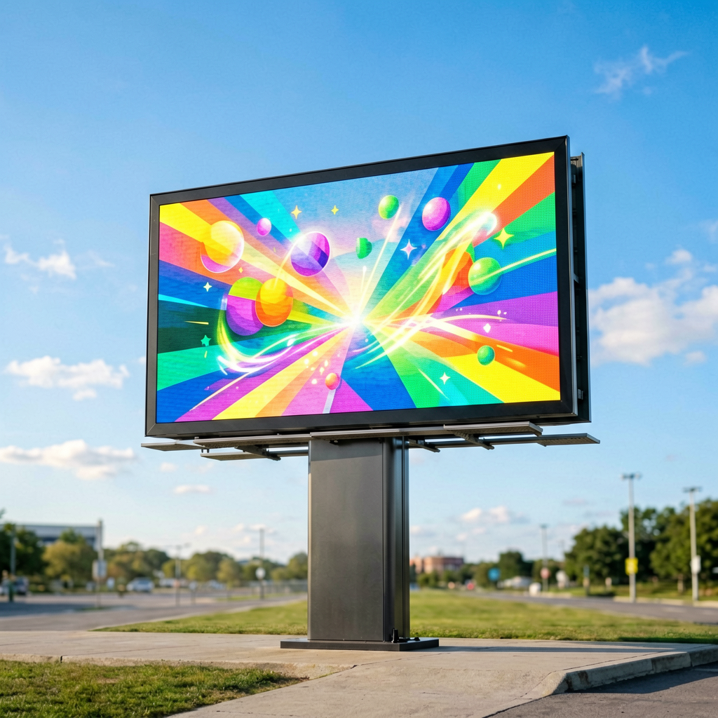 Standalone outdoor LED billboard operating in asynchronous mode without PC connection
