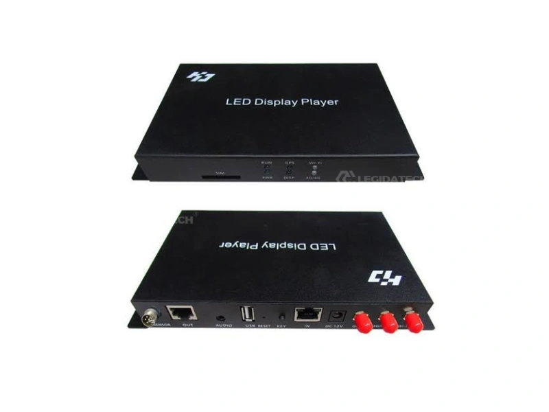 Huidu HD-A3 full color asynchronous LED controller circuit board angled view with components