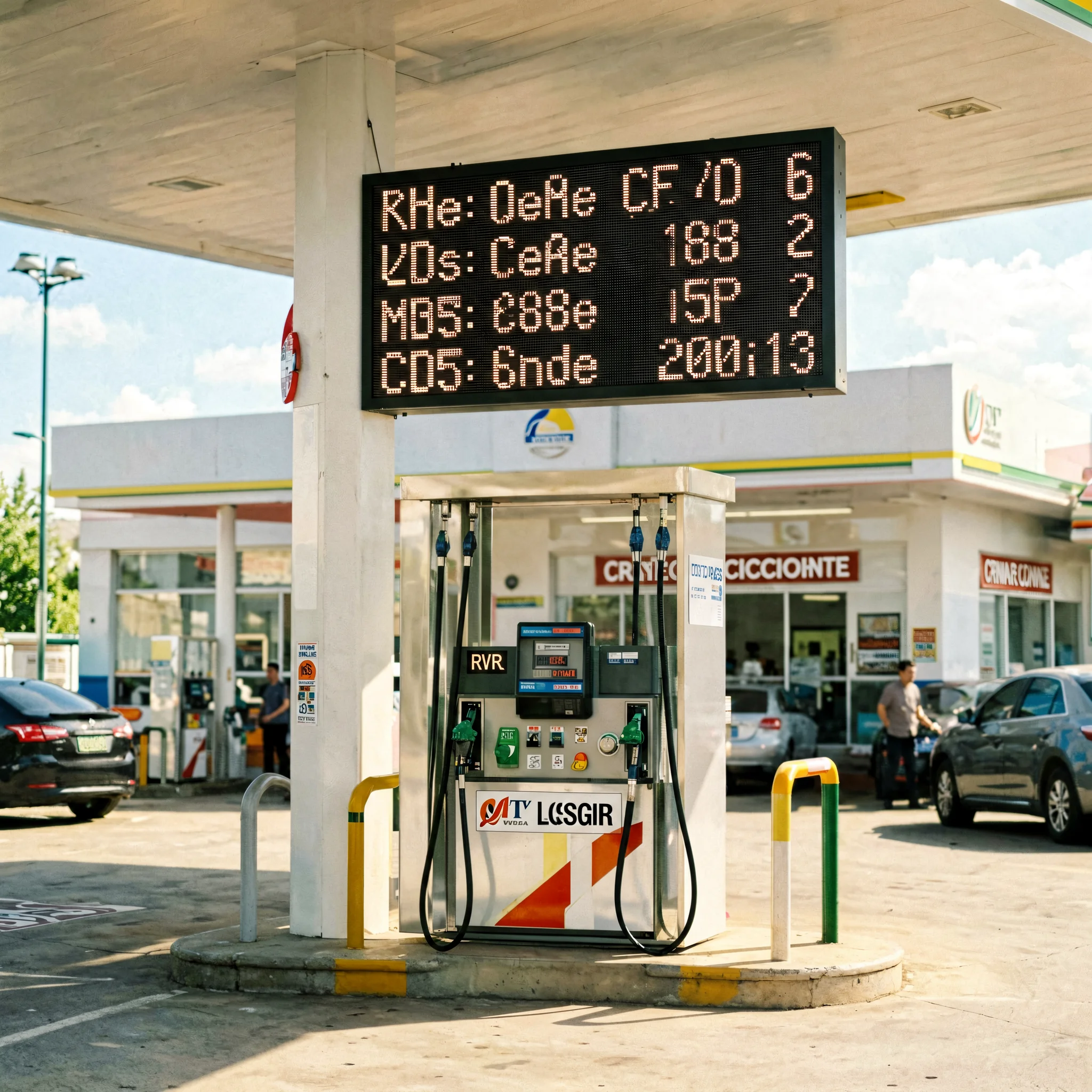 Gas station LED price display board powered by HD-A3 asynchronous LED controller