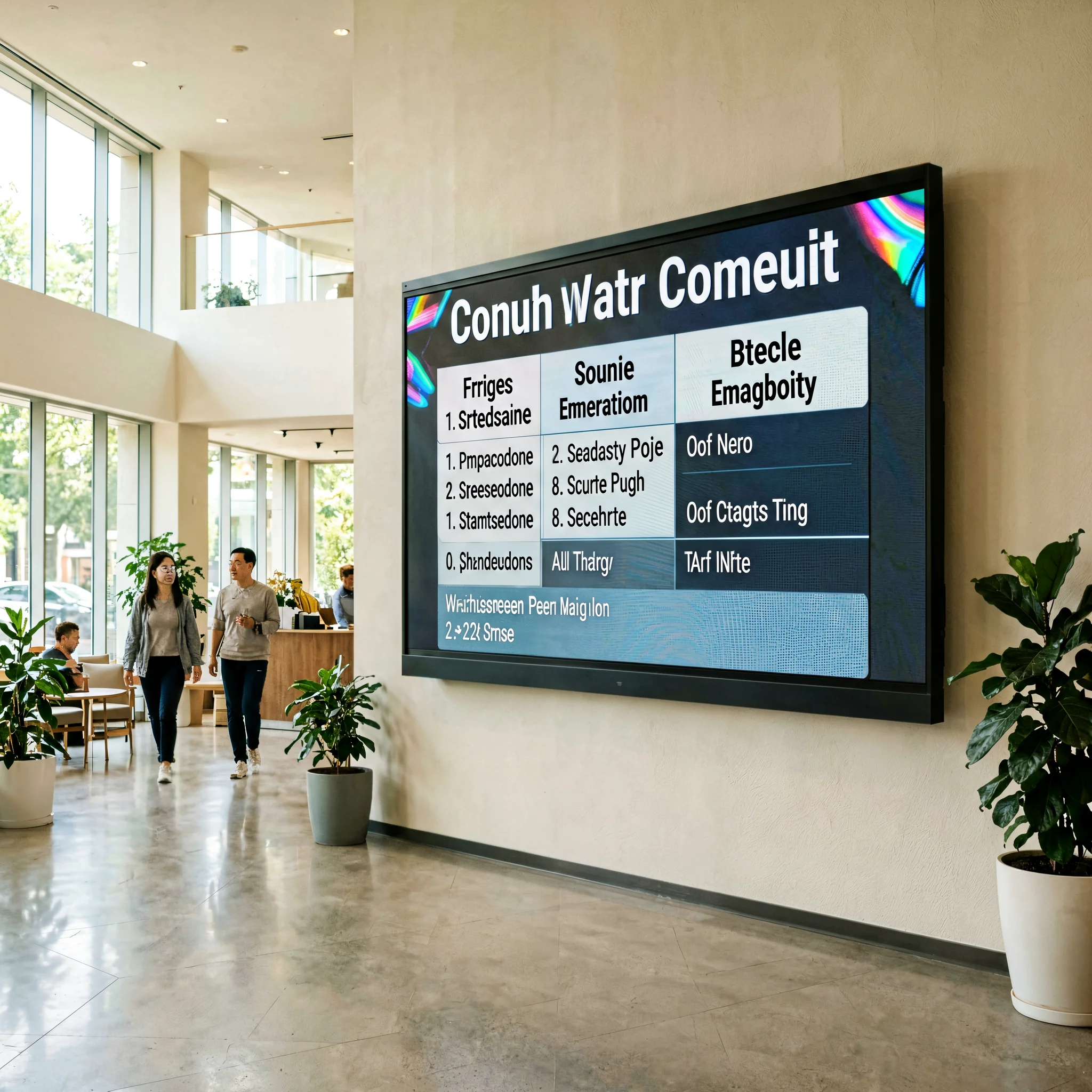 Modern restaurant interior with digital LED menu board display controlled by HD-C16C Wi-Fi asynchronous control card