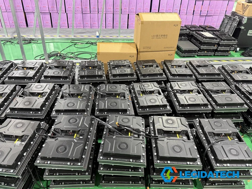 Electronic components and spare parts inventory for LED screen production and after-sales service at LEGIDATECH