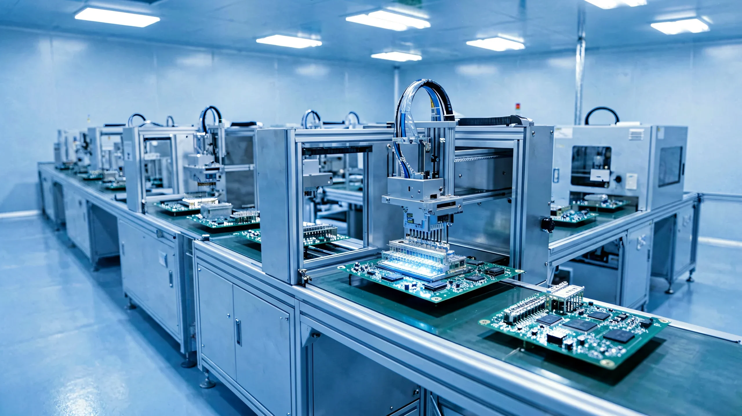 LEGIDATECH LED display factory SMT production line with automated pick-and-place machines assembling LED controller boards