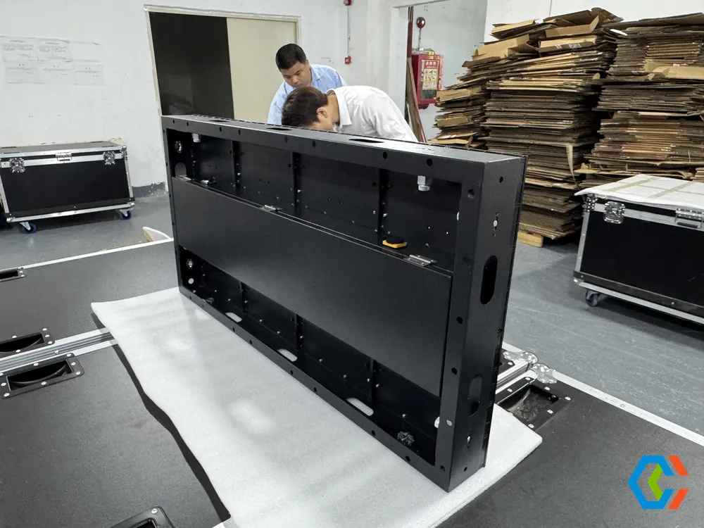 Iron LED cabinet production and assembly at LEGIDATECH factory for Gucci Vietnam project