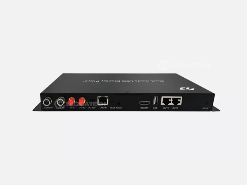 HD-A5 dual-mode LED display player rear interface ports HDMI input USB RJ45 antenna connections