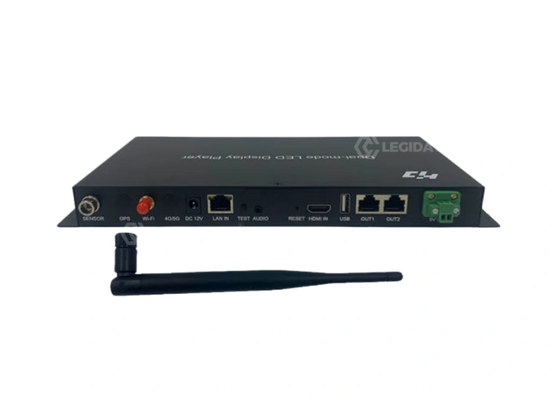 HD-A5 dual-mode LED controller undergoing HDMI input verification and quality control bench testing at LEGIDATECH facility
