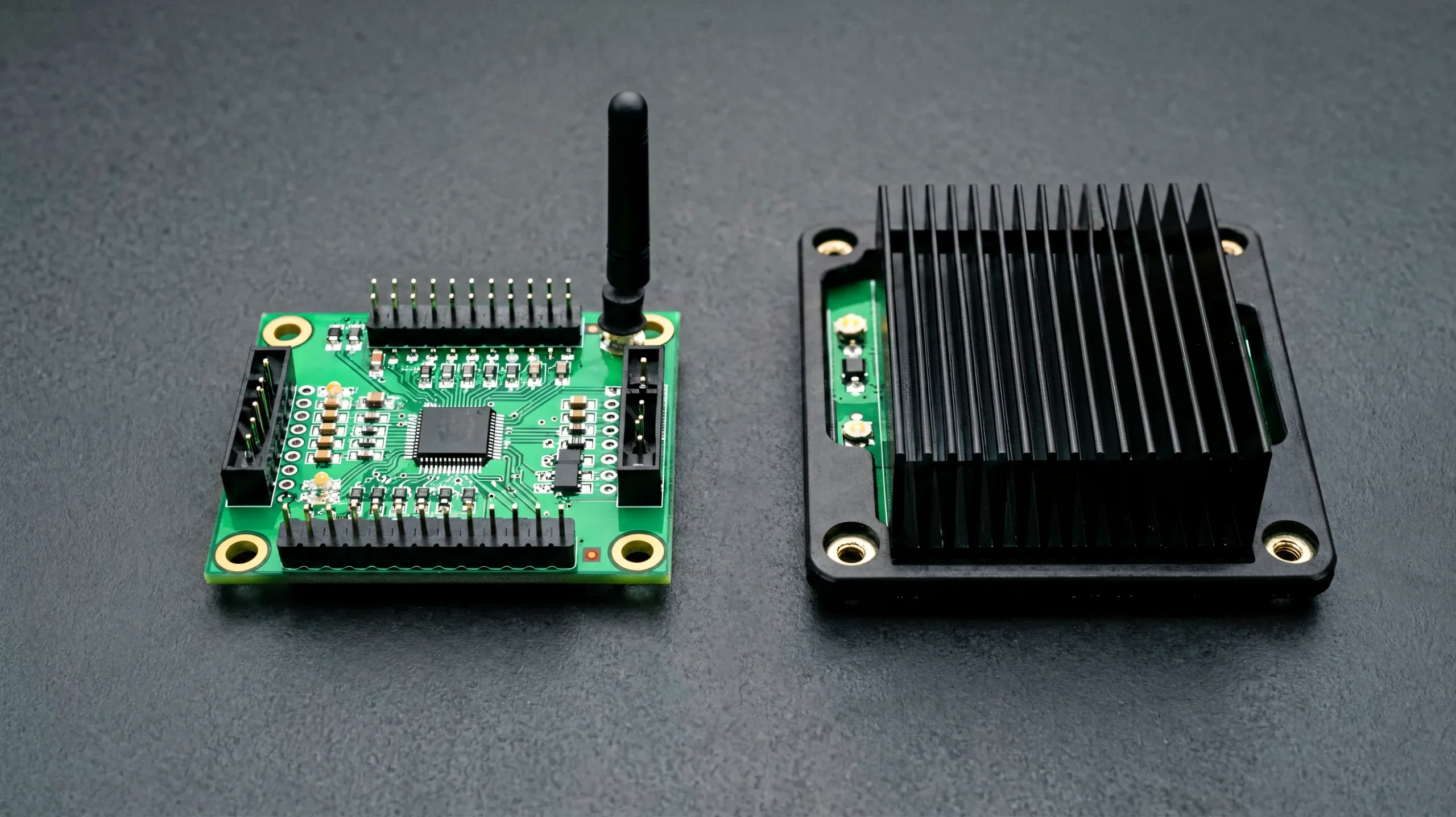 Huidu and NovaStar LED control cards side by side for control system comparison