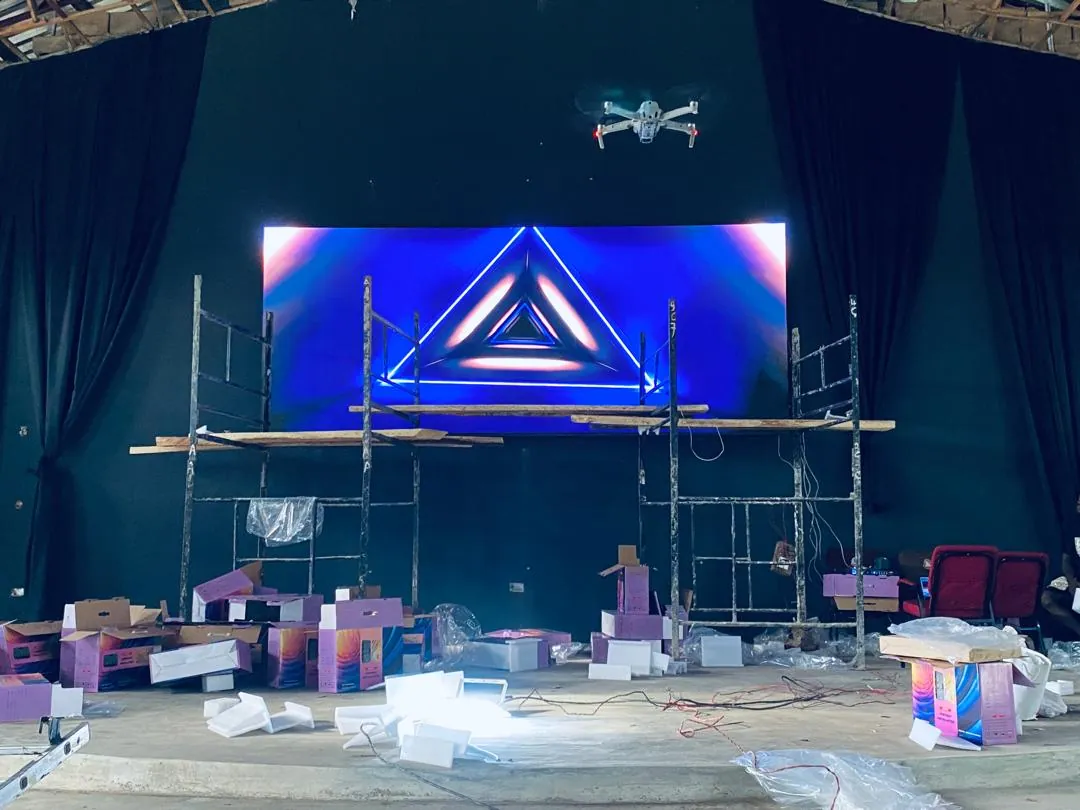 Church LED screen on the stage at Kingdom Gospel Mission, Nigeria - Ehonor P2.5 indoor LED display