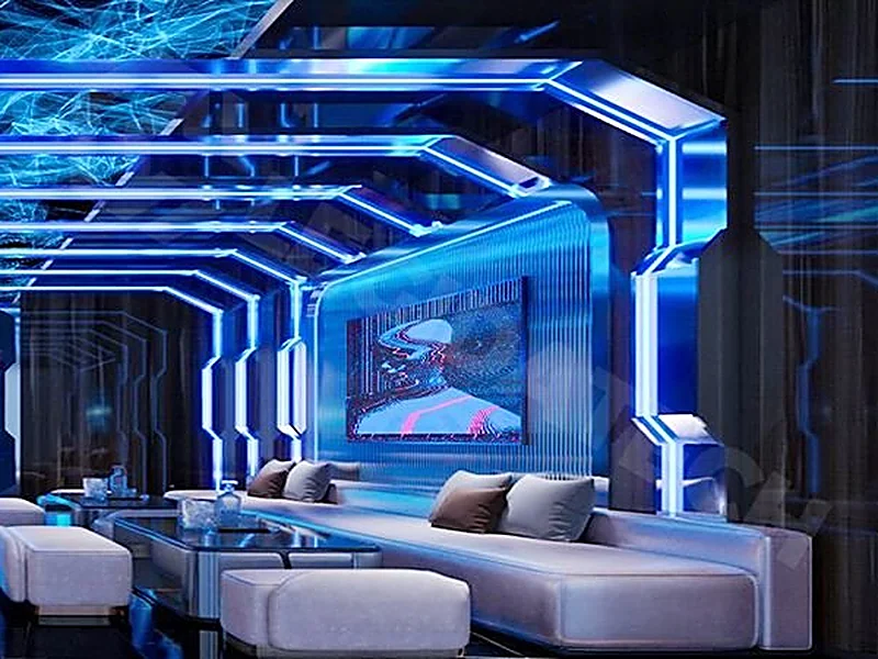 Flat indoor LED wall in a KTV private room