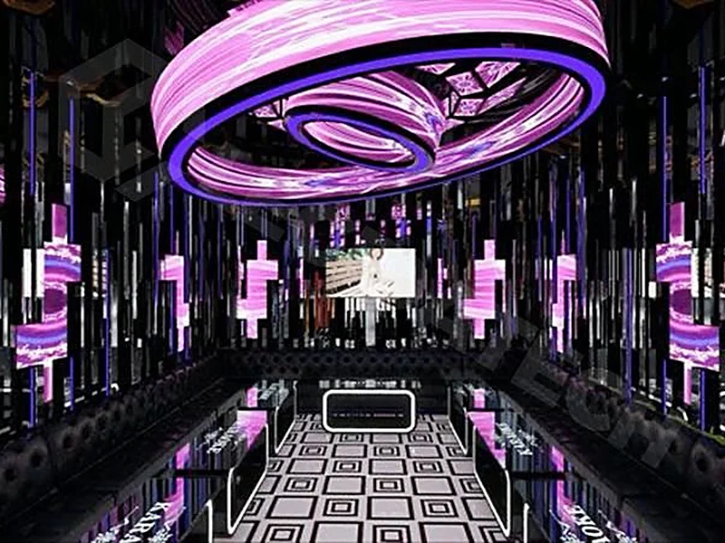 Flexible soft LED modules installed in a club, UK project