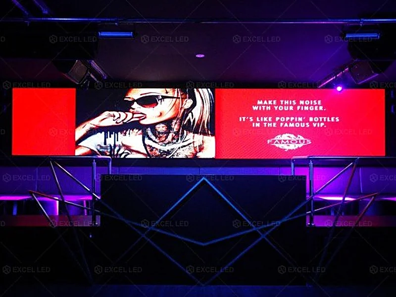 Large LED screen on a stage for live performance