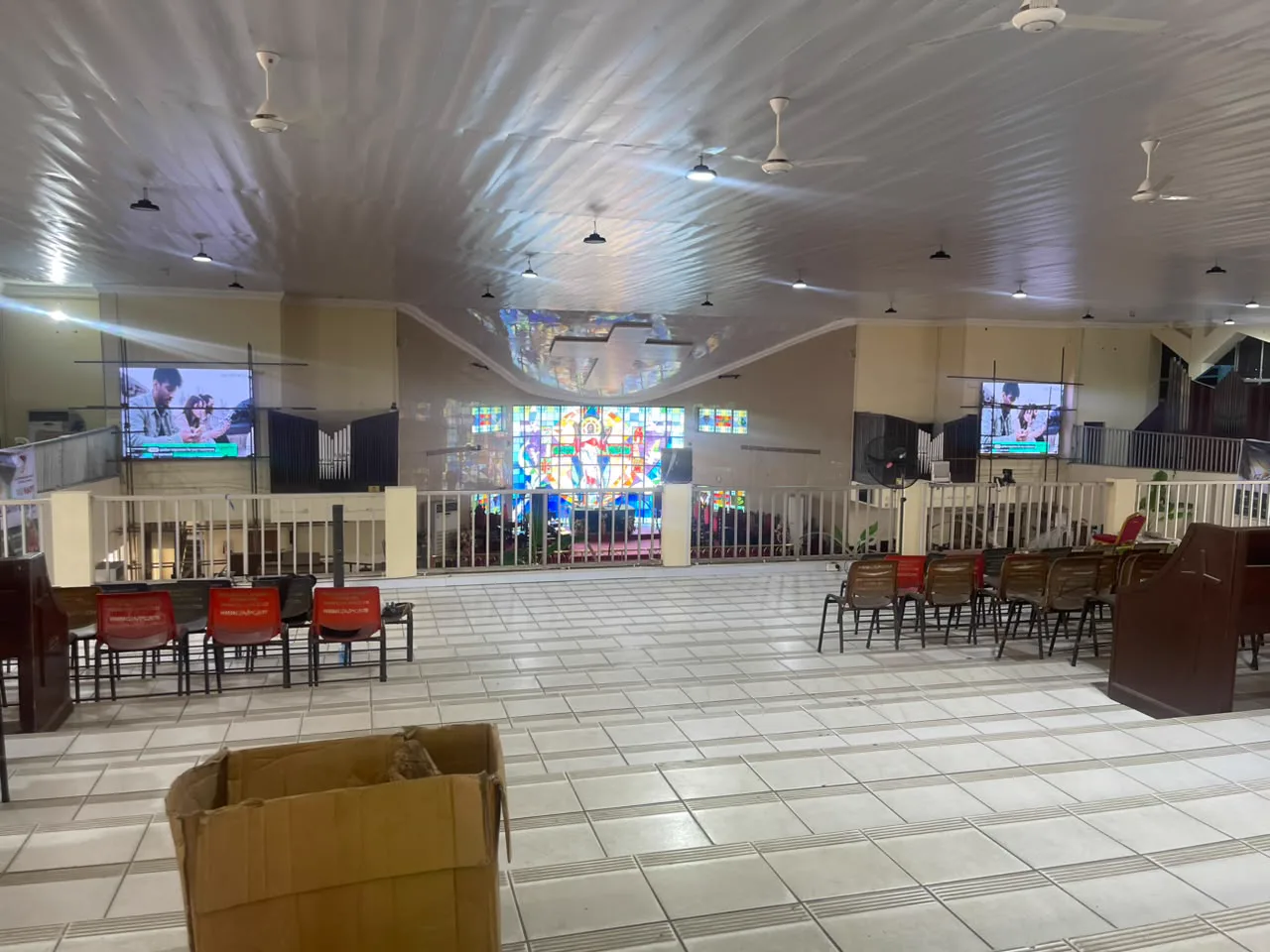 Church LED screen mounted at Hoares Memorial Methodist Cathedral on Herbert Macauley Road, Yaba, Lagos