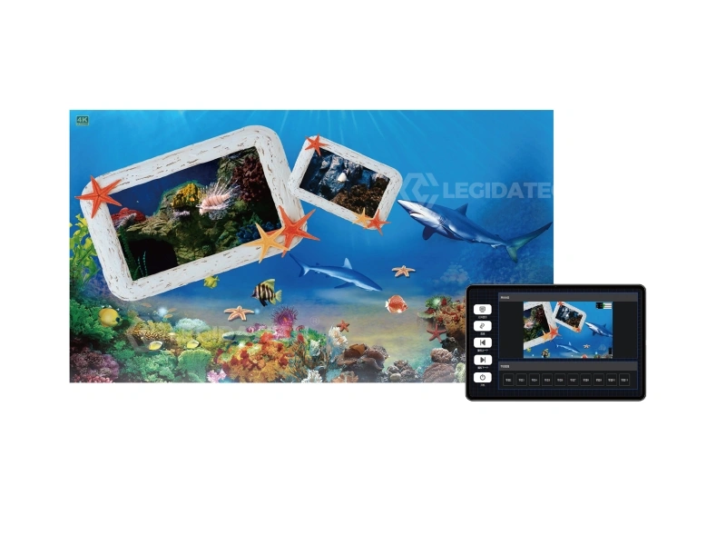 MC-C2 multimedia server application scene in a bar LED display project