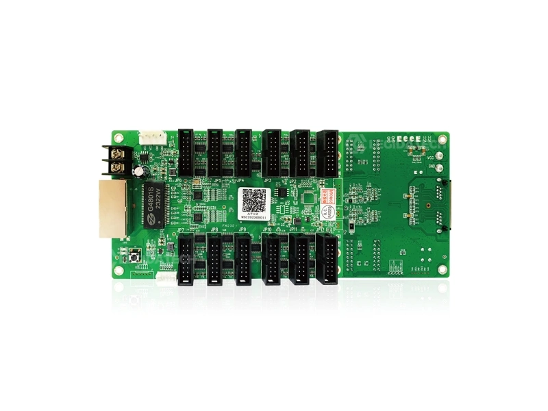 Mooncell A712 FPGA LED receiving card with 12 HUB75E input interfaces and 24-group RGB parallel data output for professional LED display control systems — supplied by LEGIDATECH LED screen manufacturer