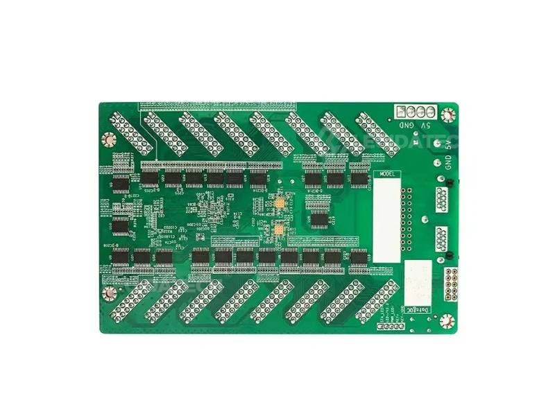 MRV416-N receiving card dual gigabit Ethernet ports showing loop backup network connectors for redundant signal chain
