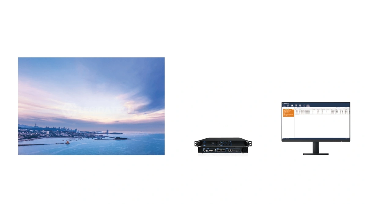 Mooncell MTB400E installed in standard AV equipment rack for LED display control deployment