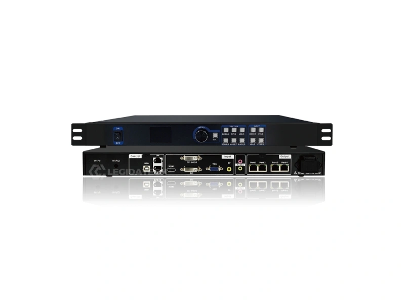 Mooncell MVB4S Pro LED video processor with LED display screen in background