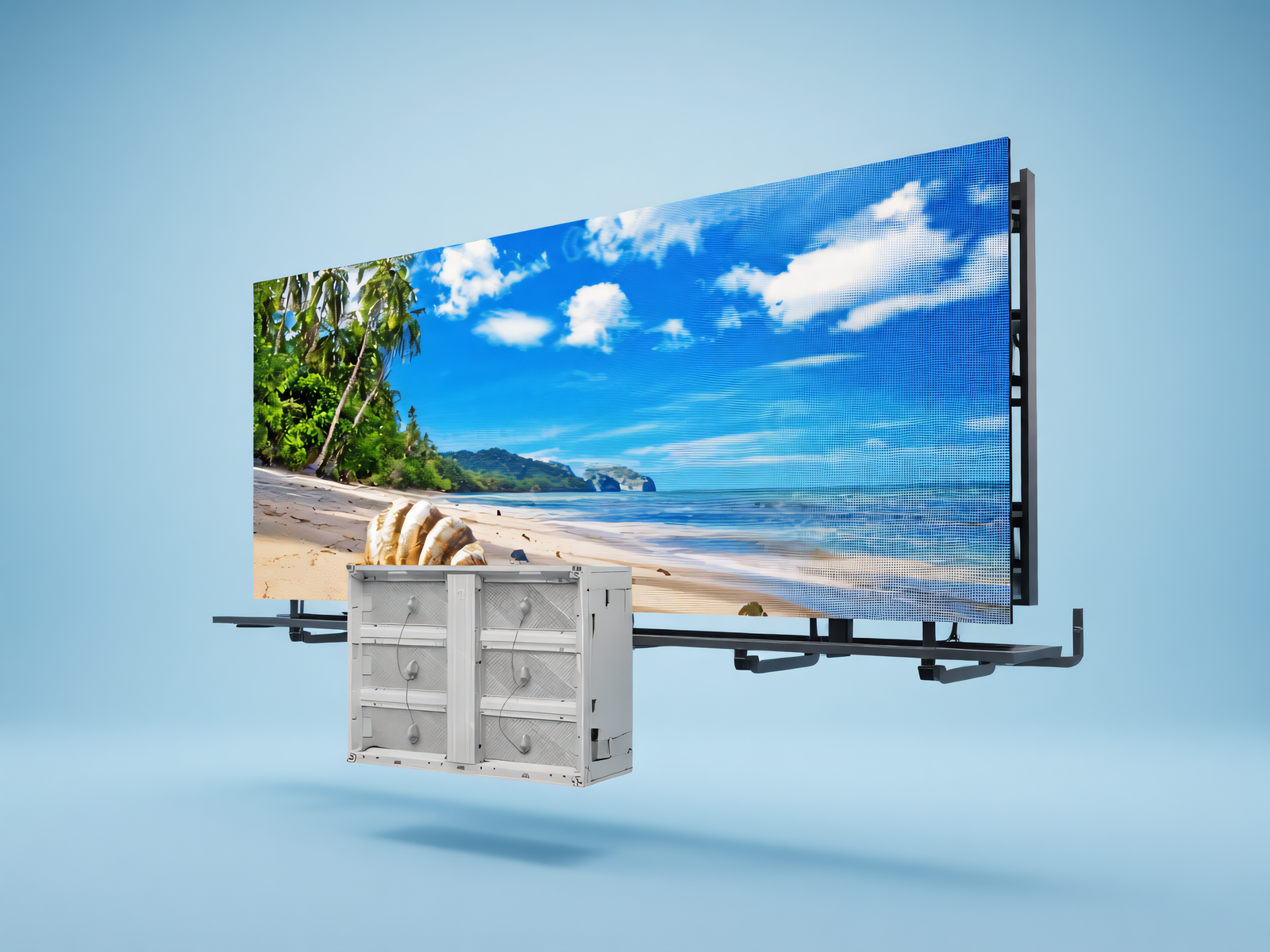 Valla publicitaria LED exterior serie OK, gabinete de aluminio de 960x960 mm