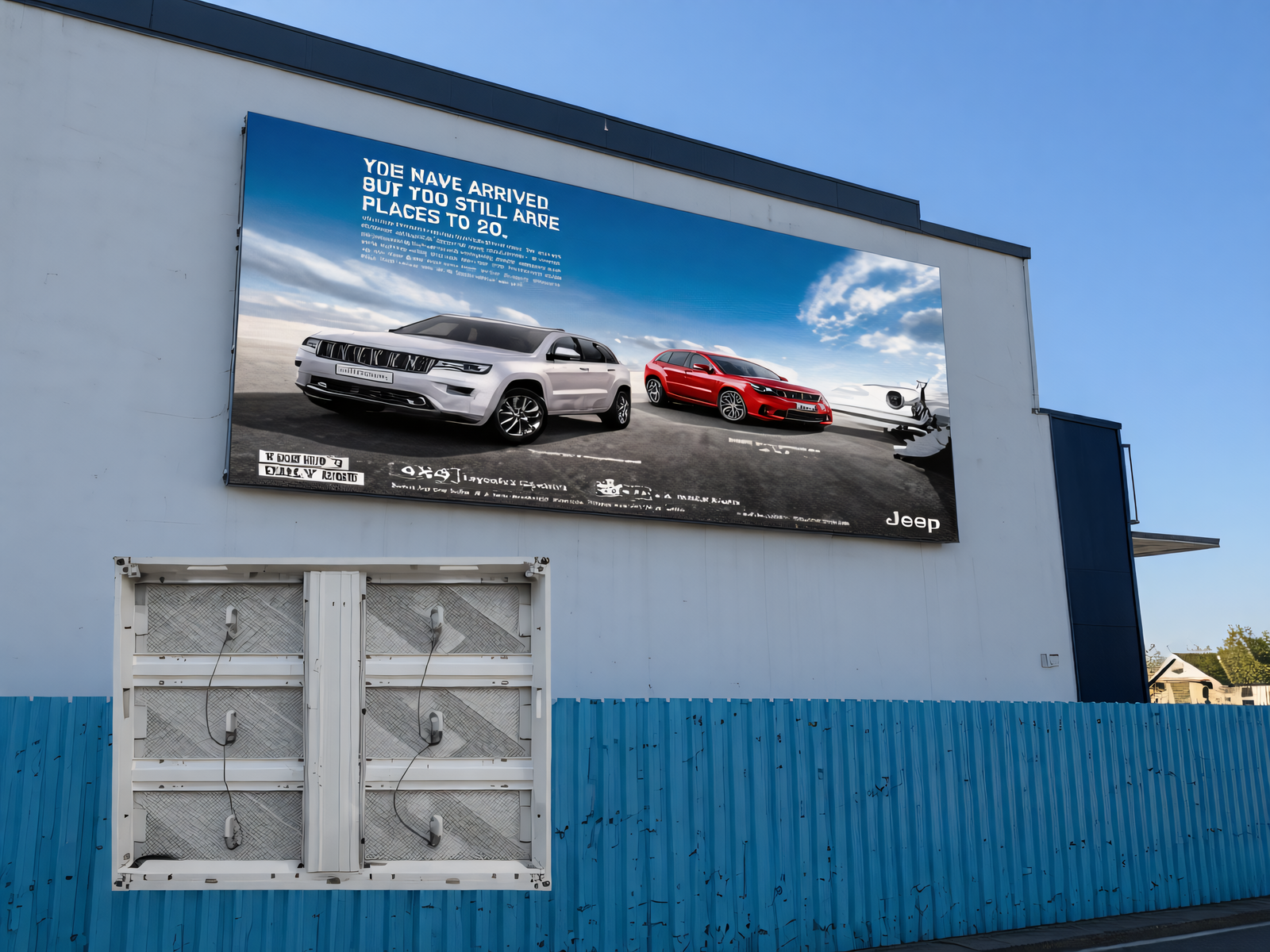 Pantalla publicitaria LED para exteriores de la serie OK de 2,88 x 1,92 m para concesionarios de automóviles