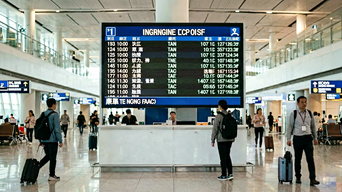 Pantalla LED en una terminal de aeropuerto moderna