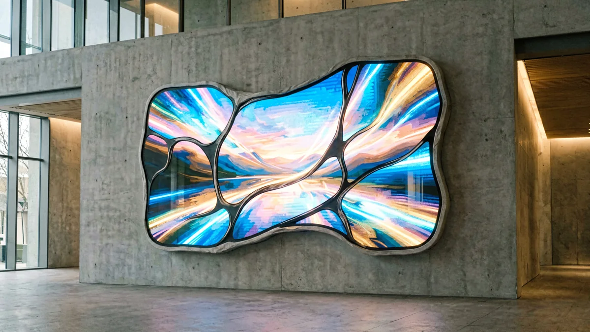 Instalación de pantalla LED creativa con forma personalizada