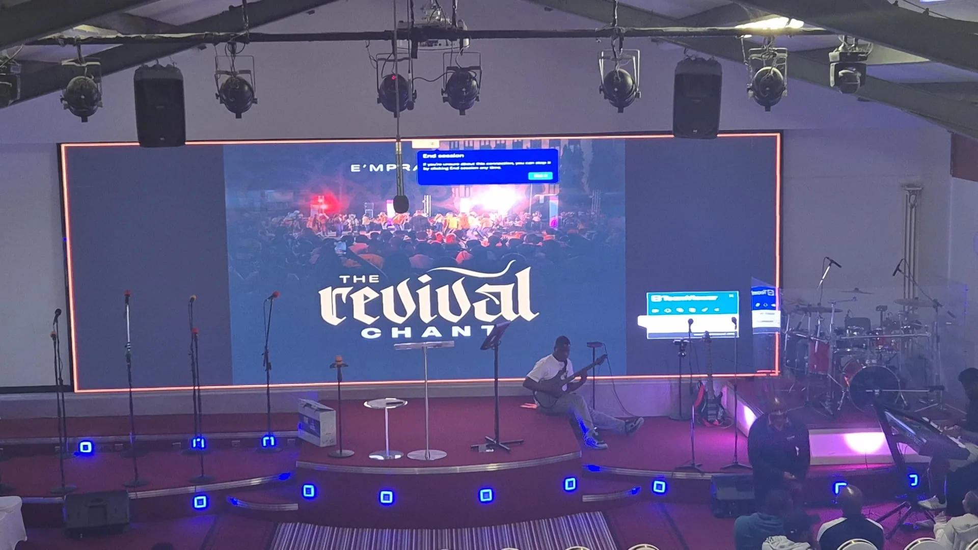 Church LED screen with logo content at RCCG Church in Ireland - Ehonor P2.5 indoor LED display