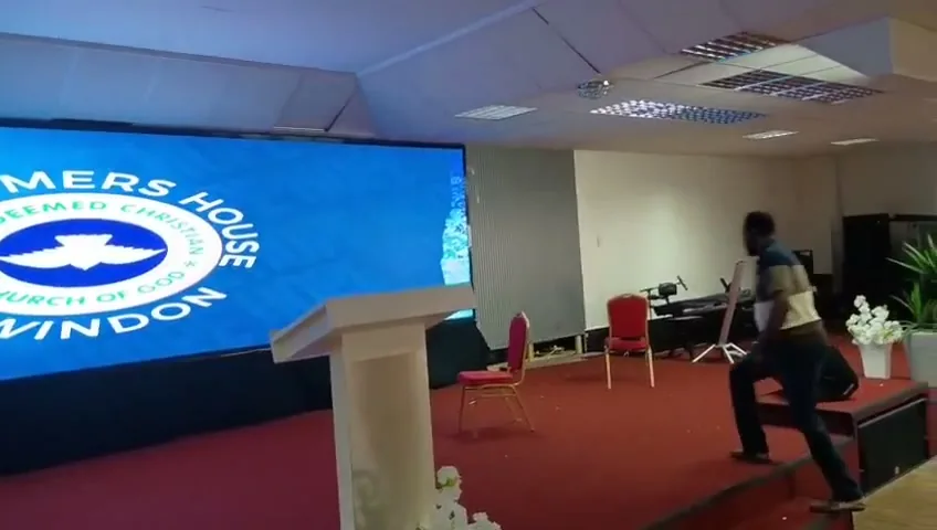 Video still: Ehonor P2.5 church LED screen on the stage at RCCG Church Swindon UK