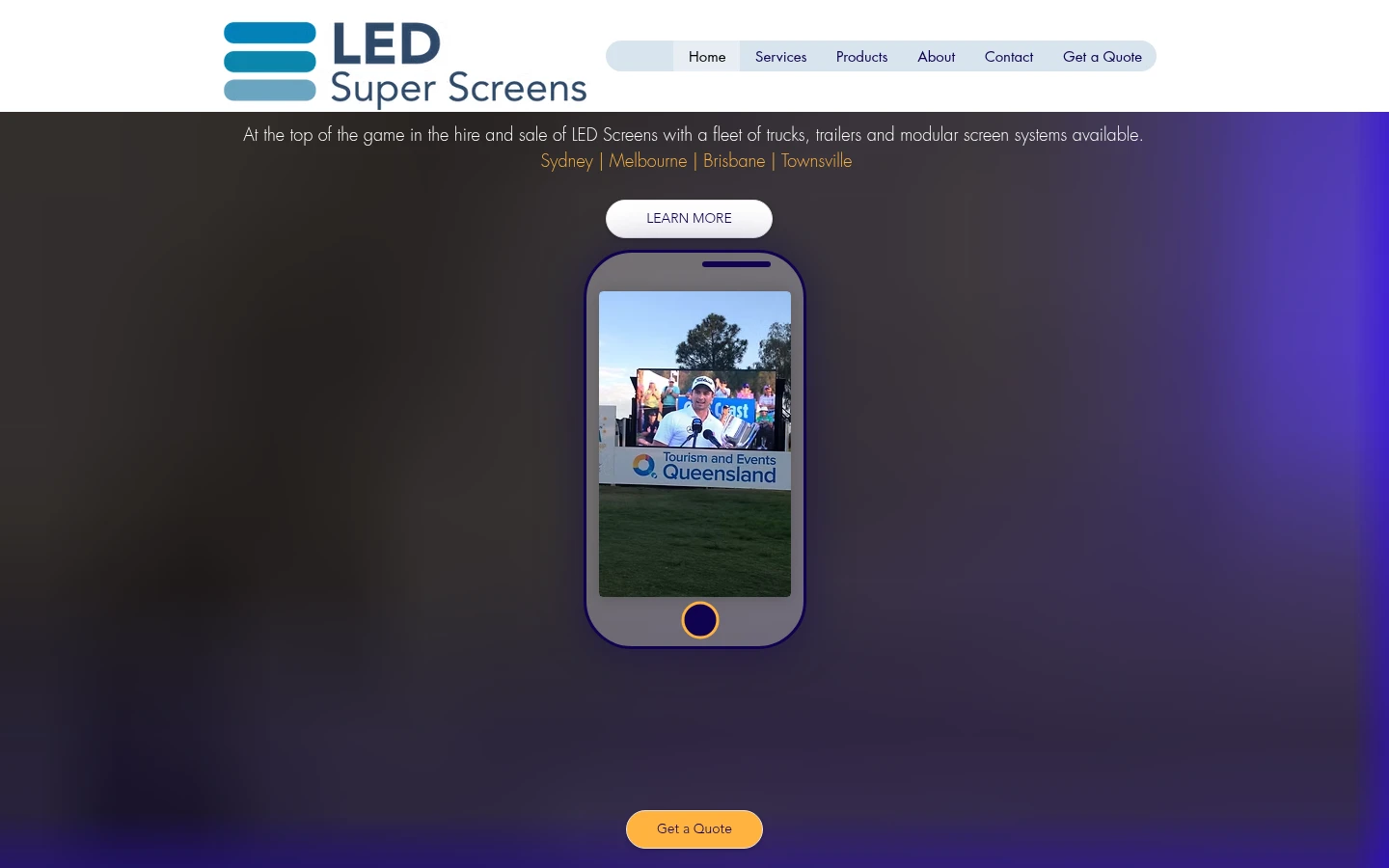 LED Super Screens official website screenshot