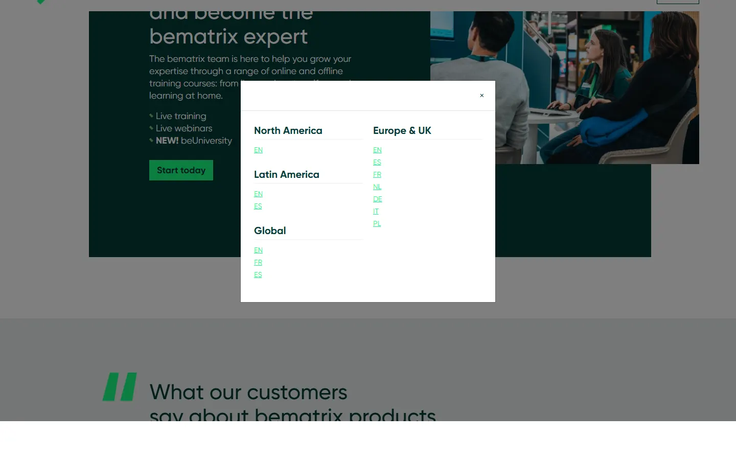 BeMatrix official website screenshot
