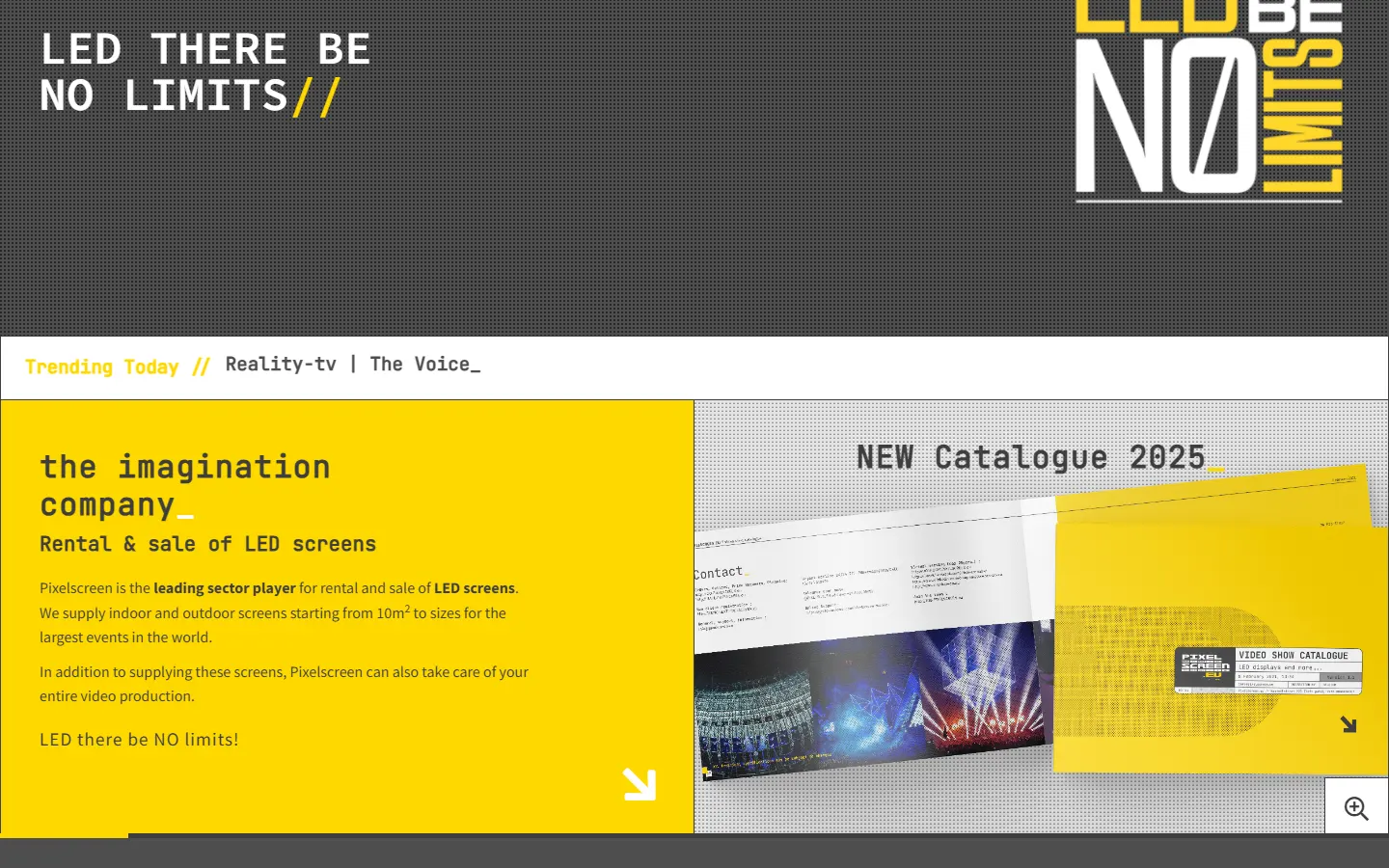 Pixelscreen official website screenshot