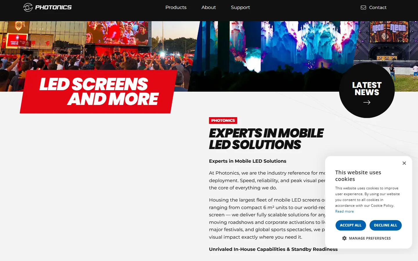 Photonics official website screenshot