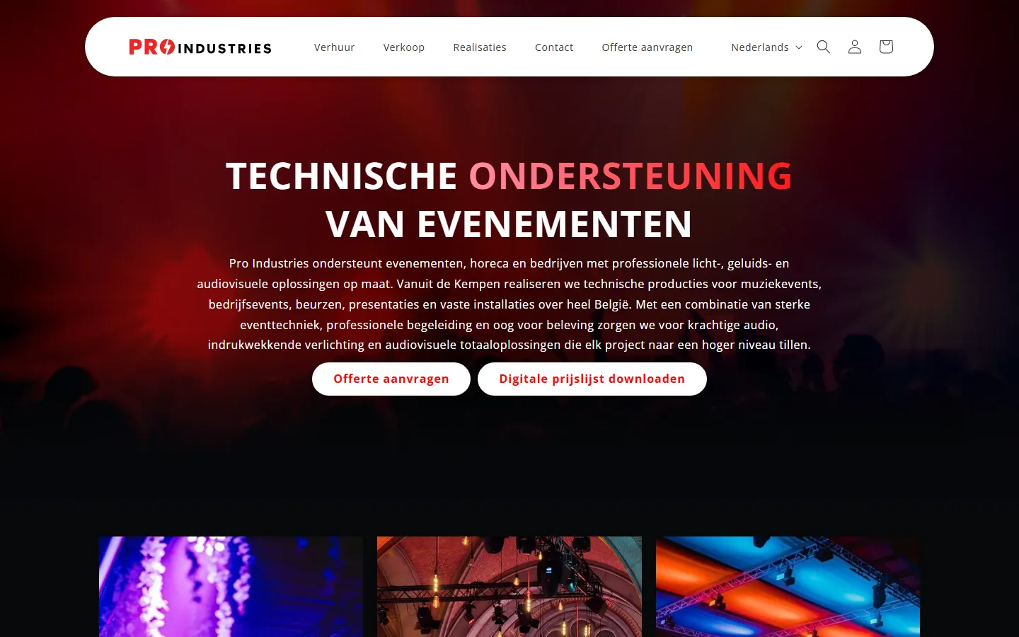 Pro Industries official website screenshot