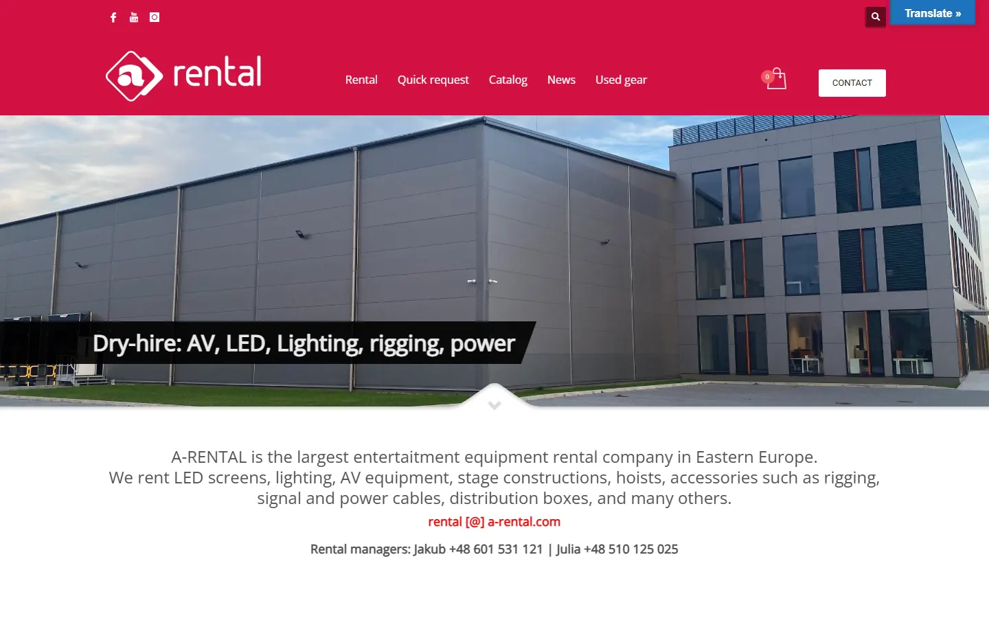 A-Rental official website screenshot
