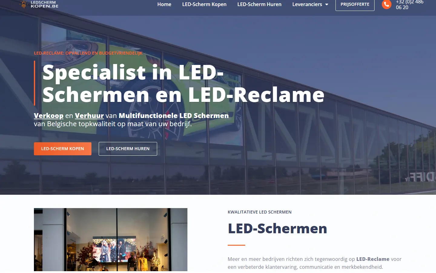 LED Scherm Kopen official website screenshot