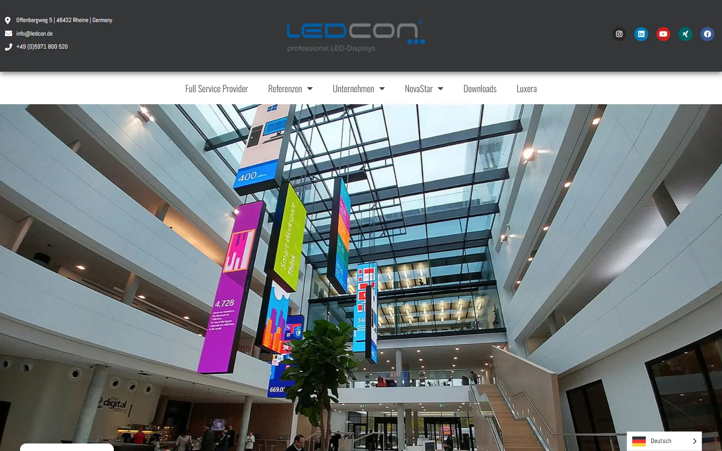 LEDCON Rheine LED screen supplier - official website screenshot