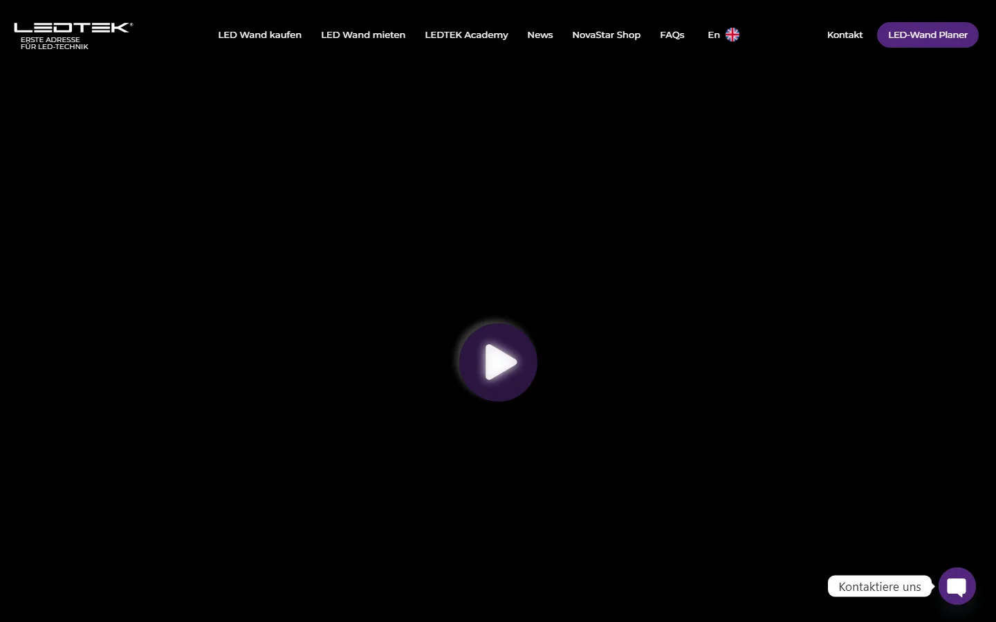 LedTek Göttingen LED wall supplier - official website screenshot