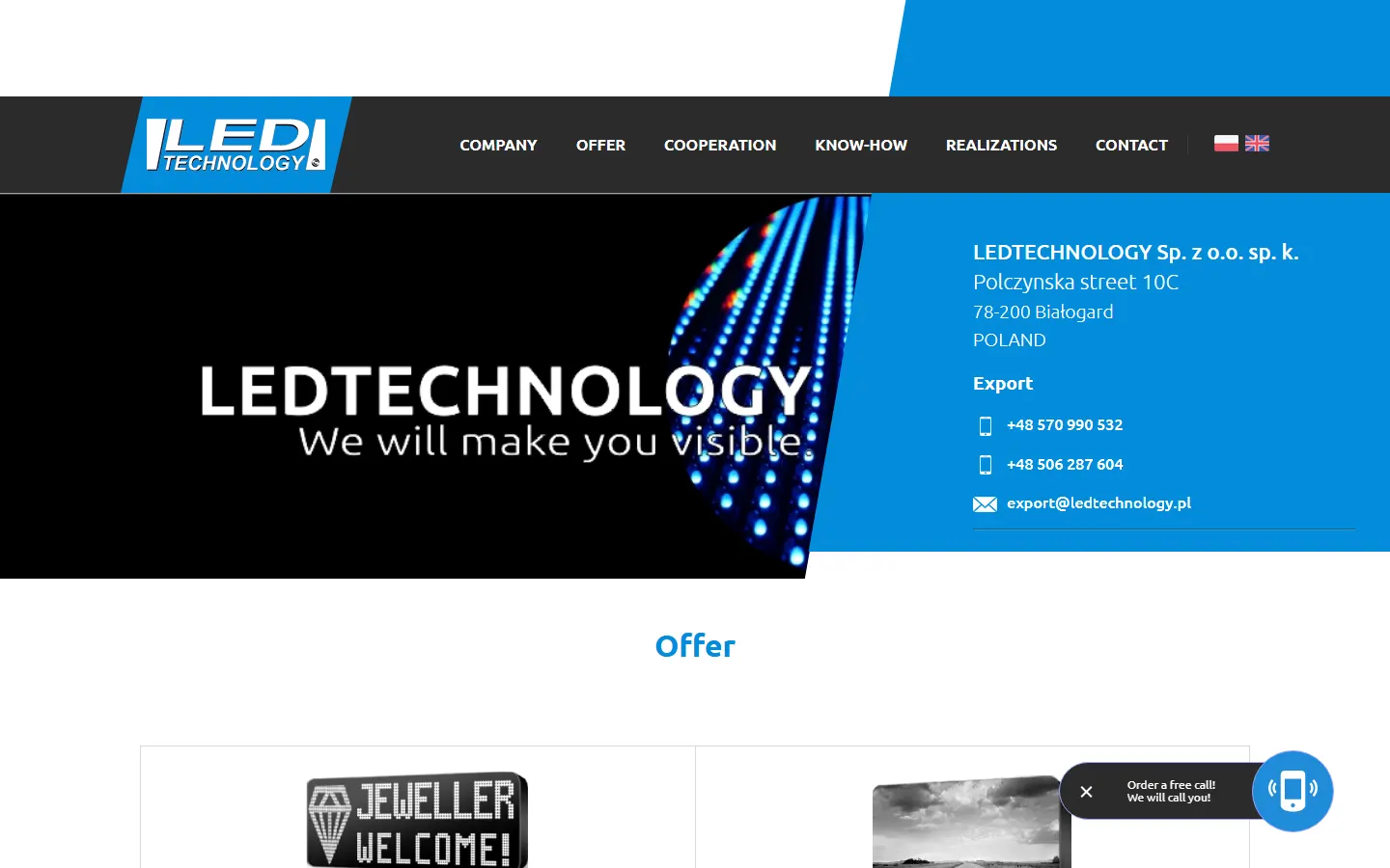 LEDTECHNOLOGY official website screenshot