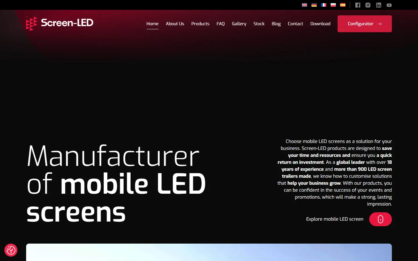 Screen-LED official website screenshot